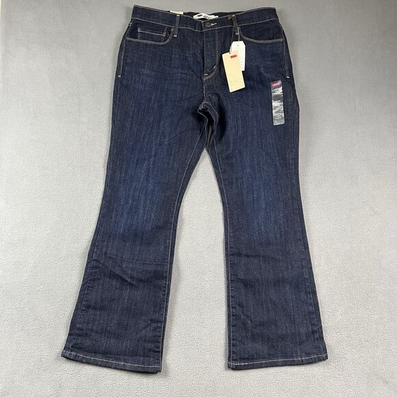 Levi's 515 Jeans Womens 14 Blue Boot Cut Stretch Dark Wash Western Rodeo - Picture 1 of 12